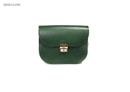 Natural Leather Saddle Bag Medium – Green