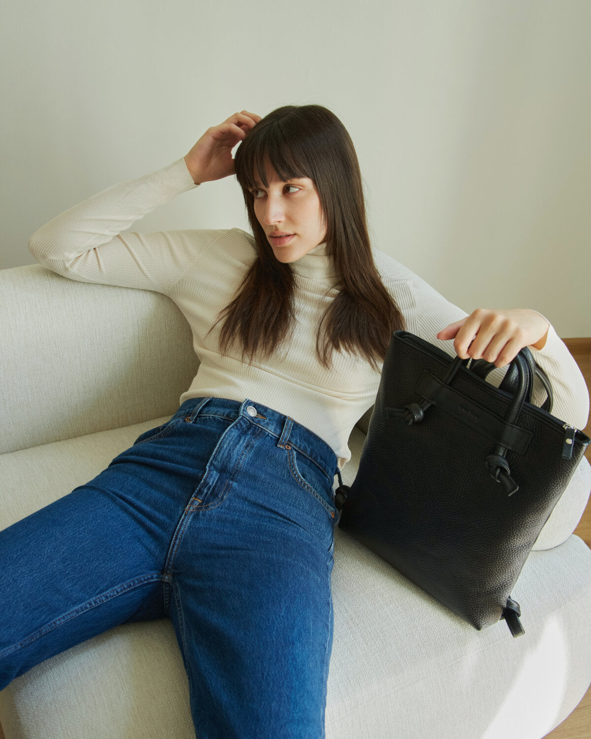 Minimal Leather Backpack ALICE ARM