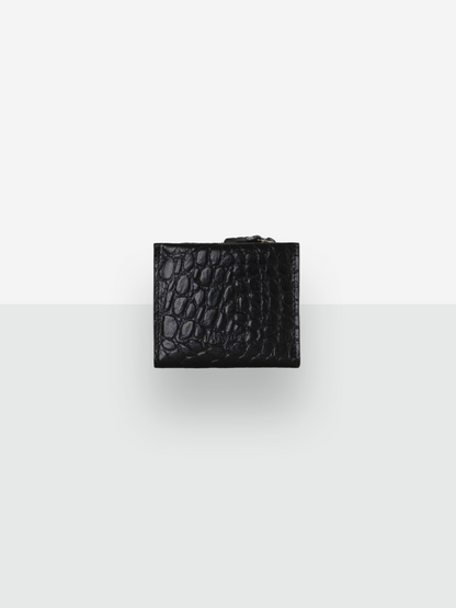 Classic Leather Wallet MINI TAAL - Black Croco