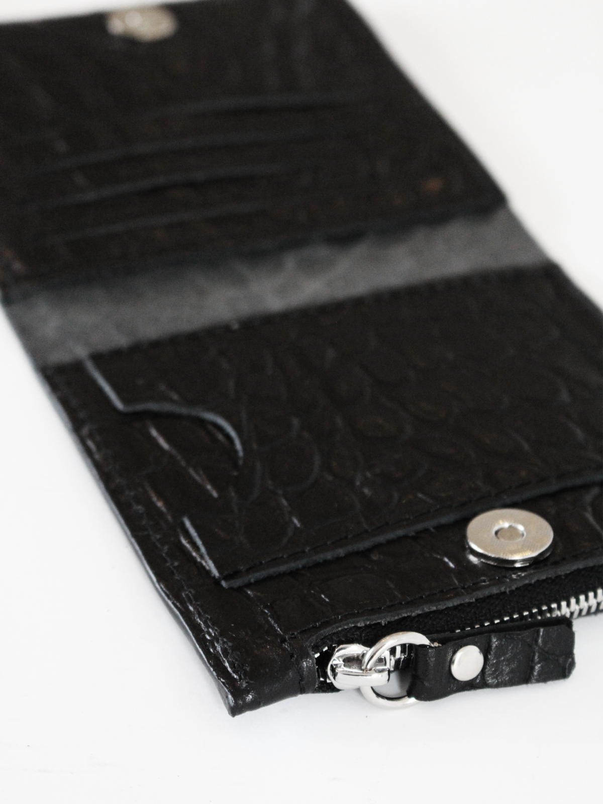 Classic Leather Wallet MINI TAAL - Black Croco