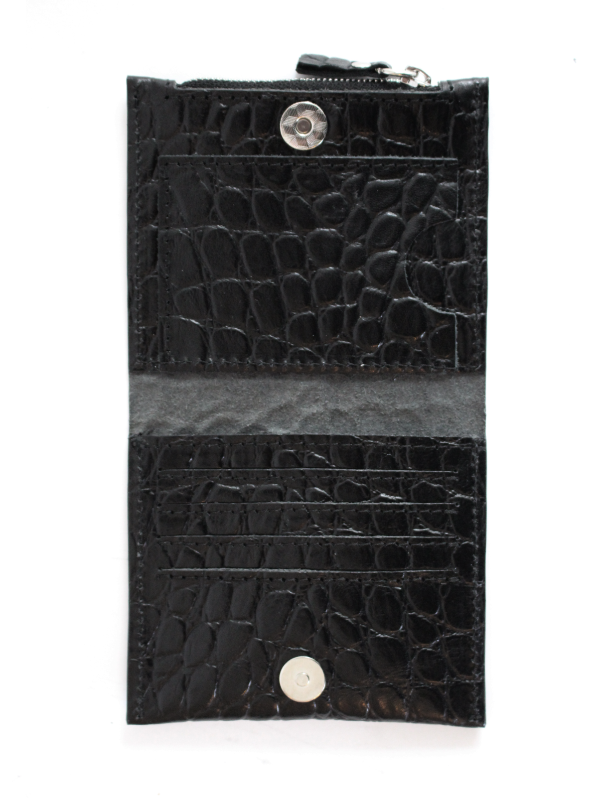 Classic Leather Wallet MINI TAAL - Black Croco