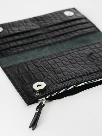 Classic Leather Wallet TAAL - Black Croco