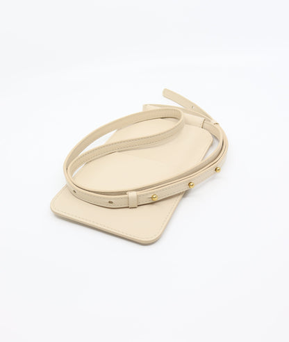 Leather Phone Bag - Beige