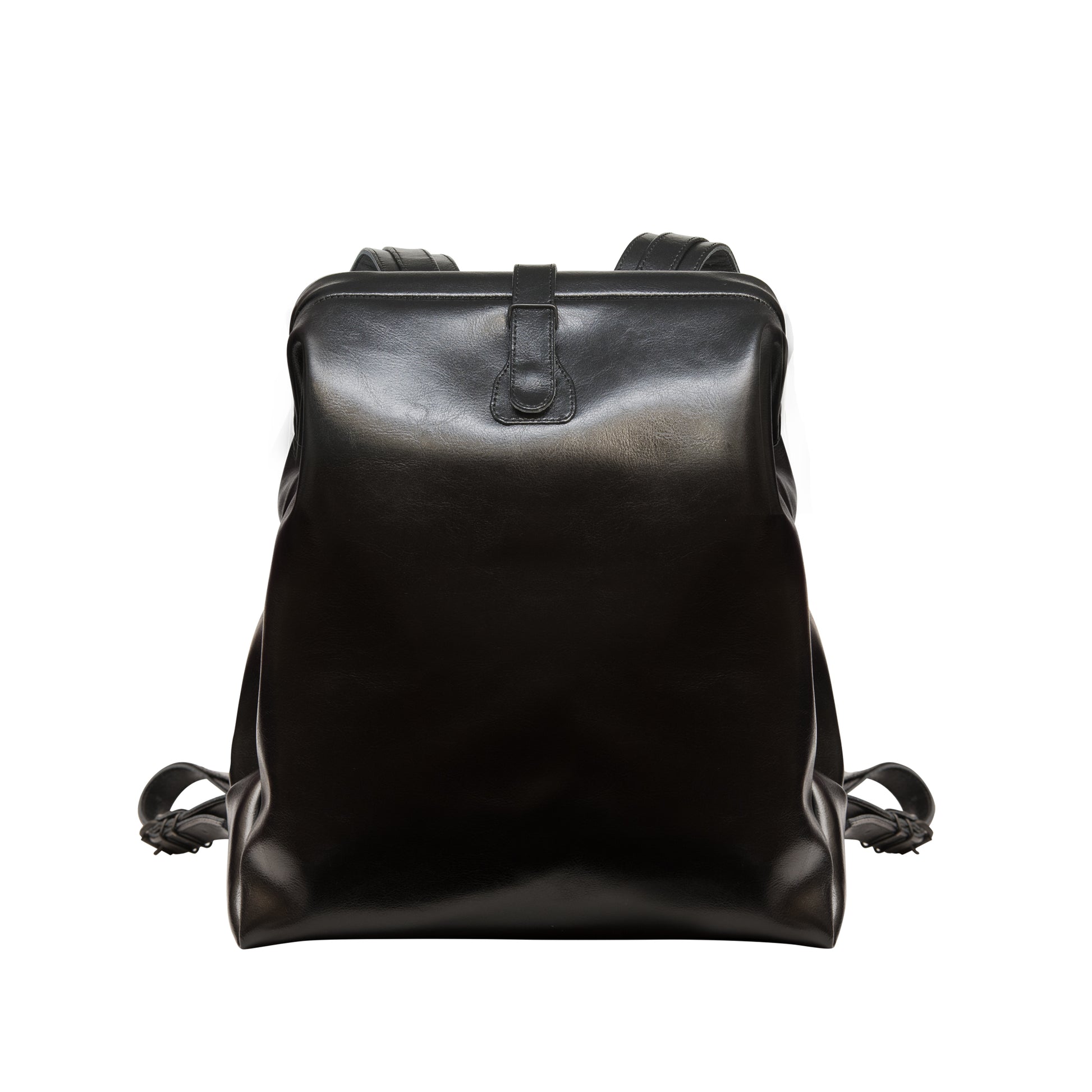 Black Leather Backpack - Medium & Large Size