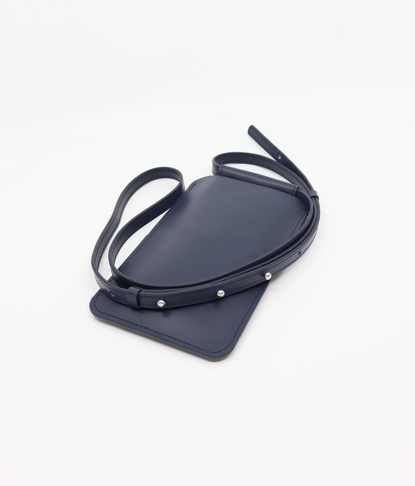 Leather Phone Bag - Navy